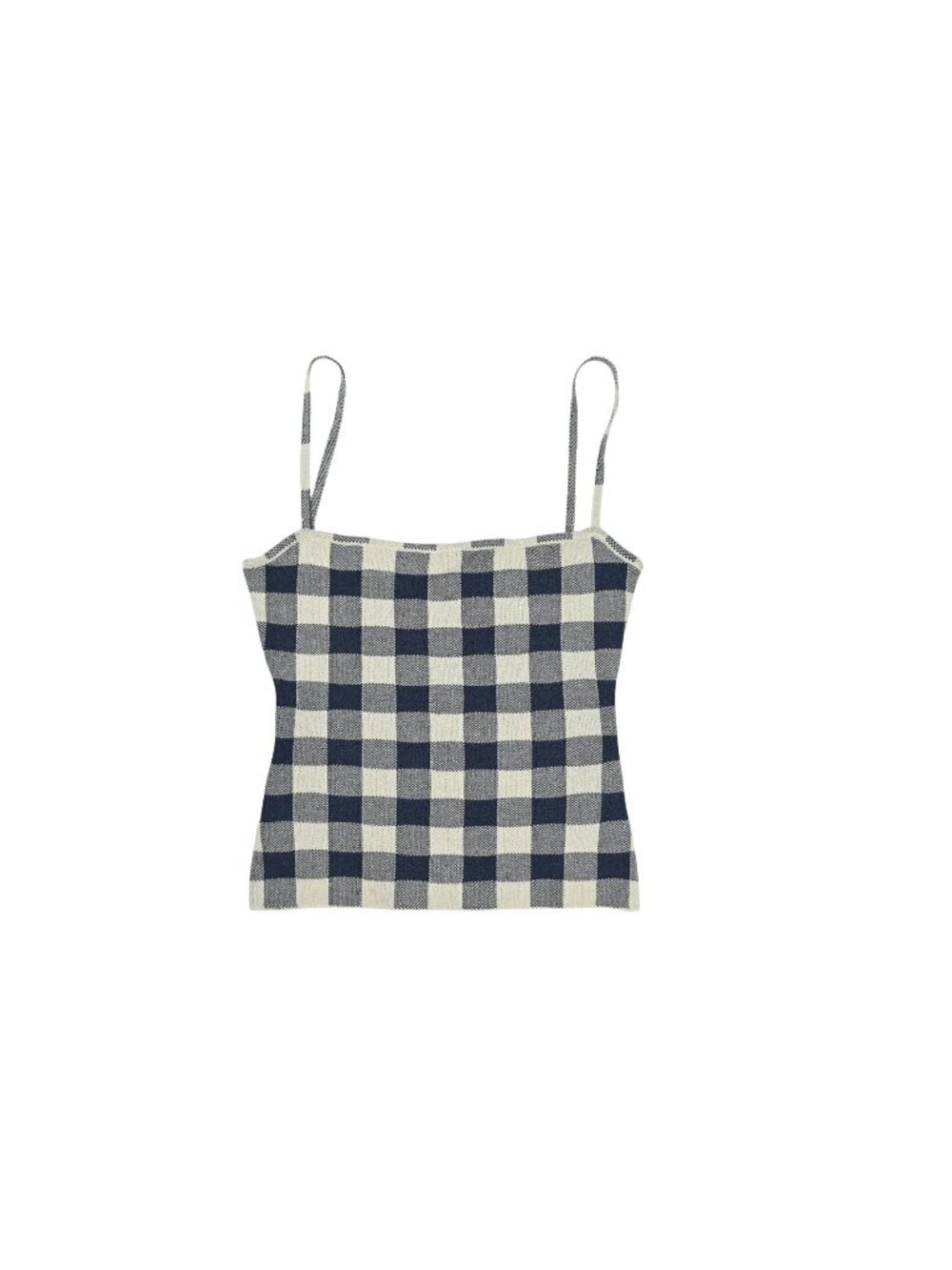 Meshki Marcie Sleeveless Knit Top in Navy Gingham